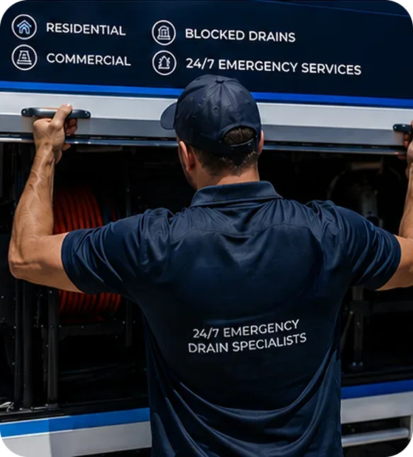 A licensed Cherrybrook plumber at the service van